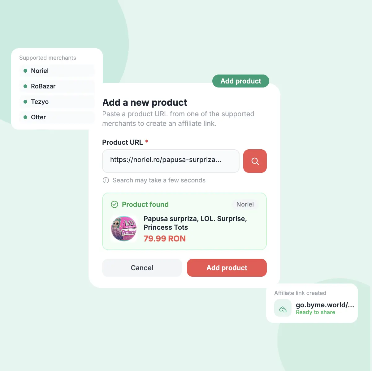 How to add a product using a link (URL) - ByMe.World