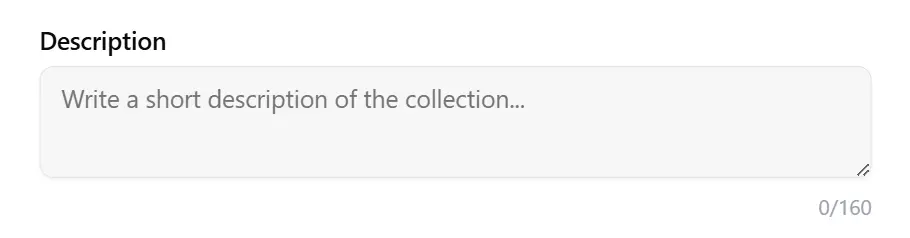 Description Add Collection
